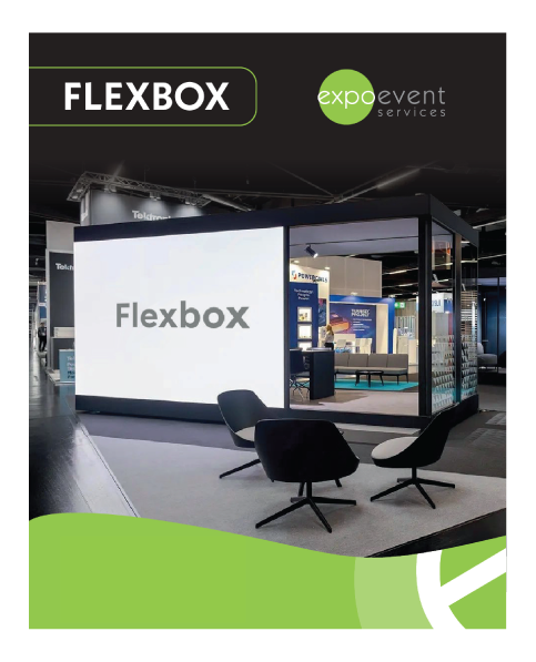 Exhibition stand featuring Flexbox branding.
