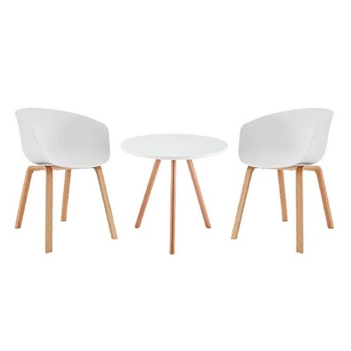 Two chairs and a side table