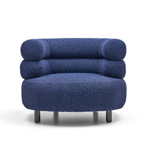 Boucle Lounge Chair - Midnight Blue