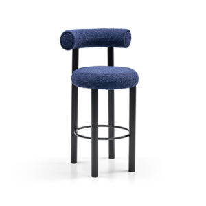 Boucle Bar Stool Midnight Blue